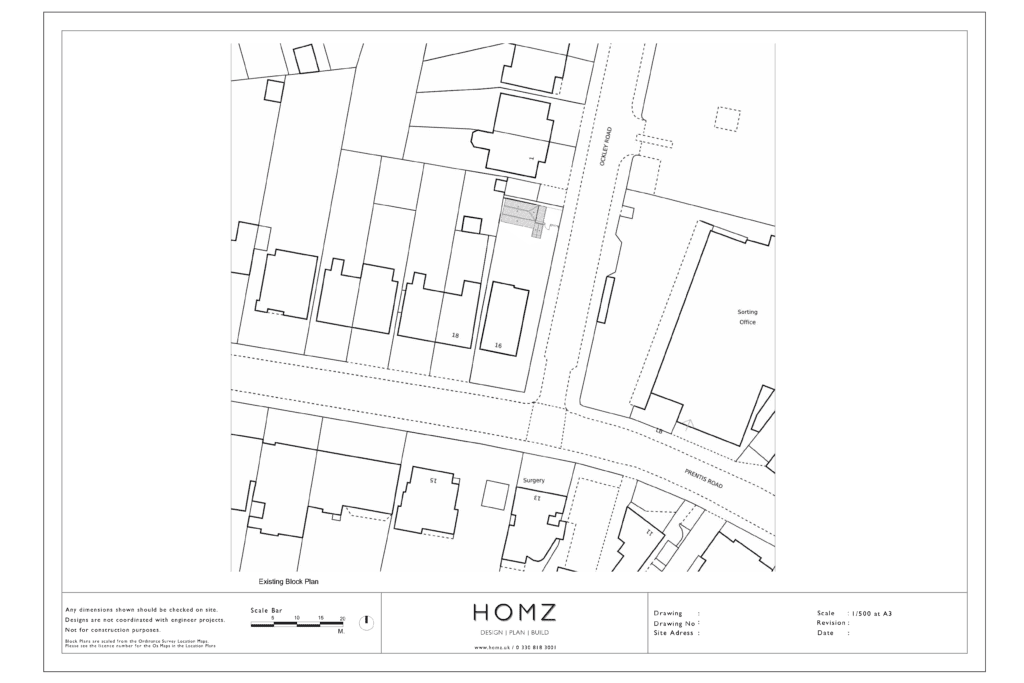 16 Prentis Rd Existing Block Plan by Homz