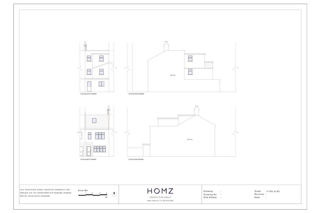 Homz Change Of Use Of Single Dwelling To An HMO For 6 Bedrooms – London Borough of Waltham Forest - Existing Elevations