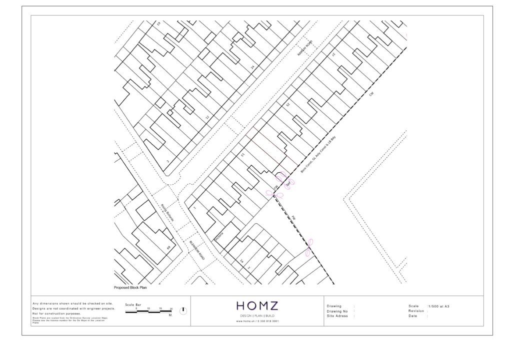 Homz Change Of Use Of Single Dwelling To An HMO For 6 Bedrooms – London Borough of Waltham Forest - Proposed Block Plan