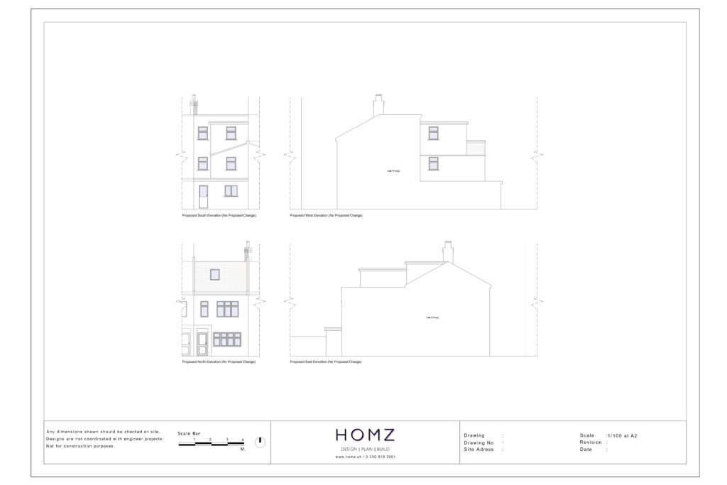 Homz Change Of Use Of Single Dwelling To An HMO For 6 Bedrooms – London Borough of Waltham Forest - Proposed Elevations by Homz