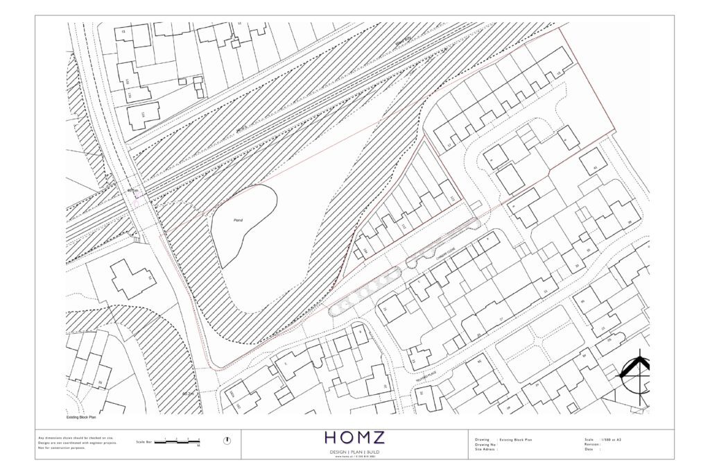 5 Houses New Build - Chelmsford Council Existing Block Plan by Homz
