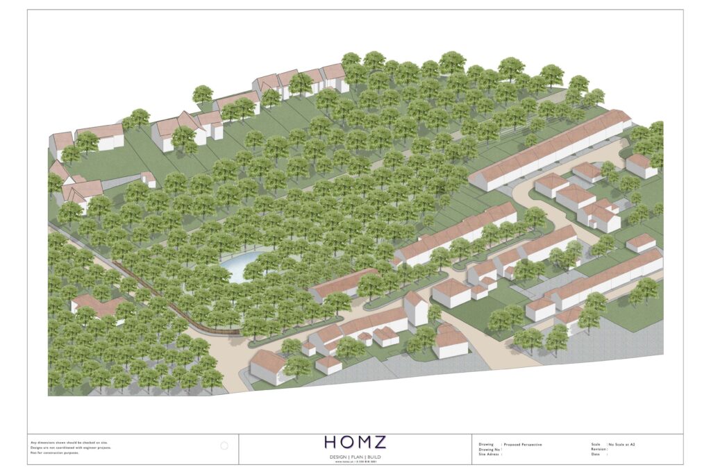 5 Houses New Build - Chelmsford Council Proposed Perspective by Homz
