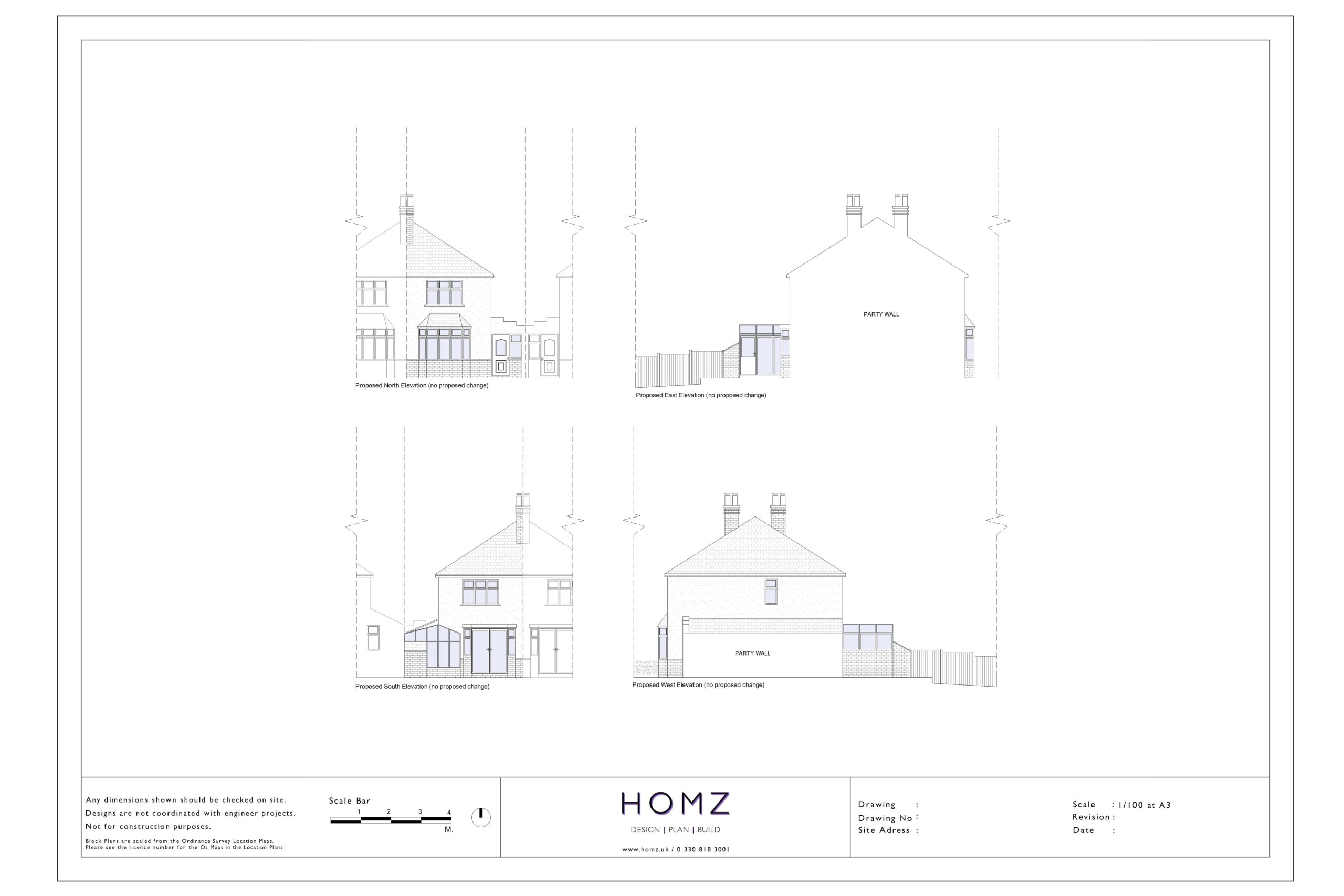 Change Of Use From Dwelling House To HMO - Birmingham City Council Proposed Elevations by Homz