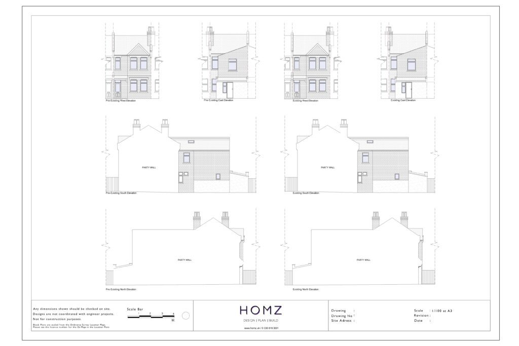 Change of Use from Dwelling House to HMO - London Borough of Brent Elevations by Homz