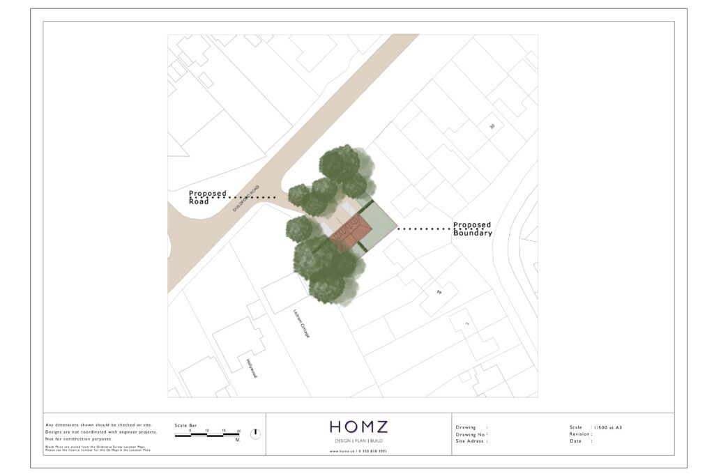 2 Terraced Houses New Build - Mole Valley District Council Proposed Block Plan by Homz