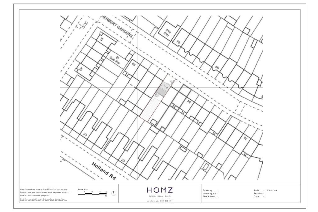 Change Of Use From Dwelling House To HMO - London Borough Of Brent Existing Block Plan by Homz