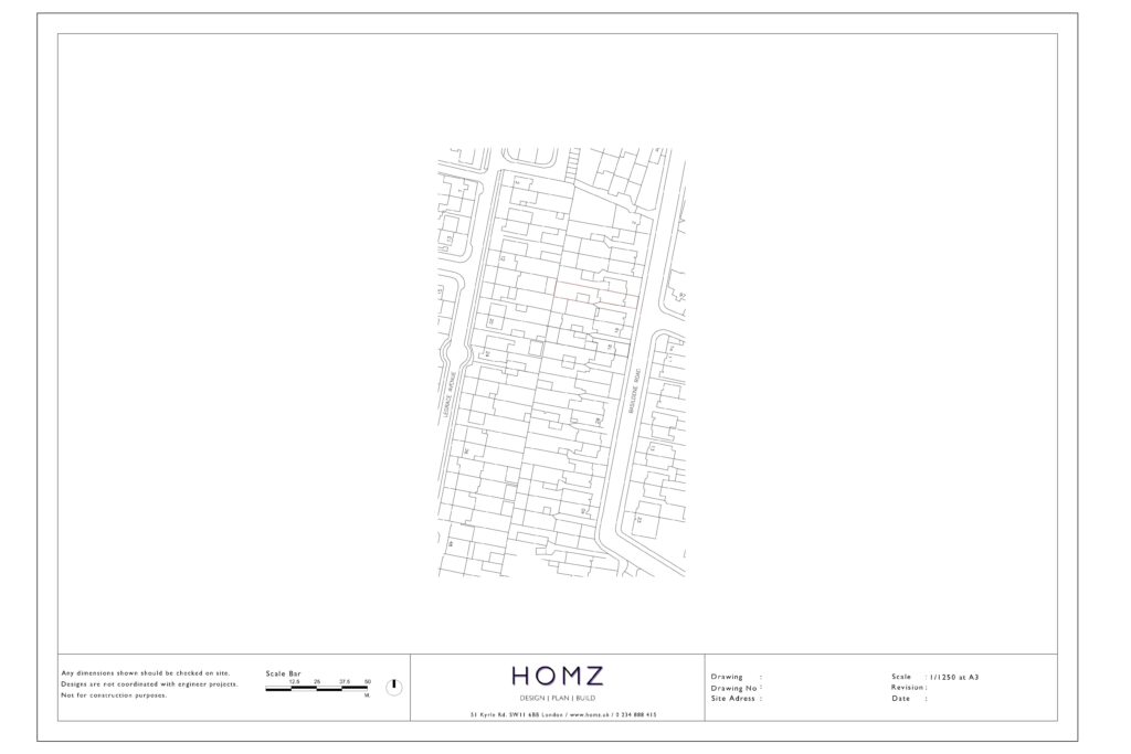 Change of Use from a 4 Bedroom Dwelling House to Two Flats Site Location Plan by Homz