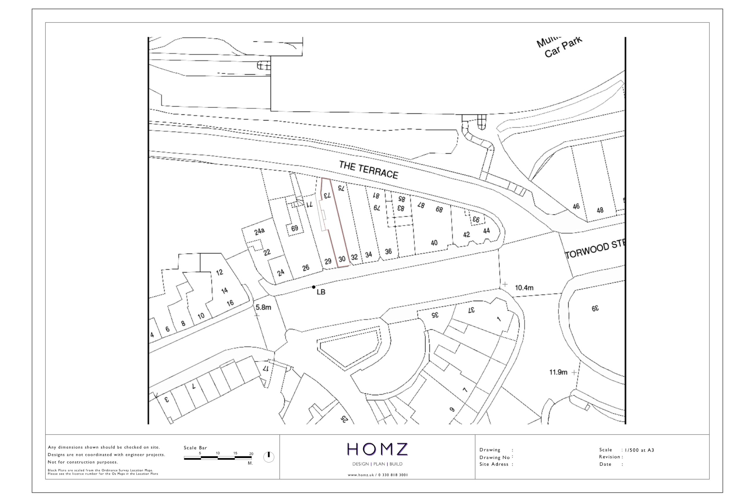 Proposed Block Plan Change of Use from Hot Food Takeaway (Sui Generis) to Restaurant (Class E) by Homz