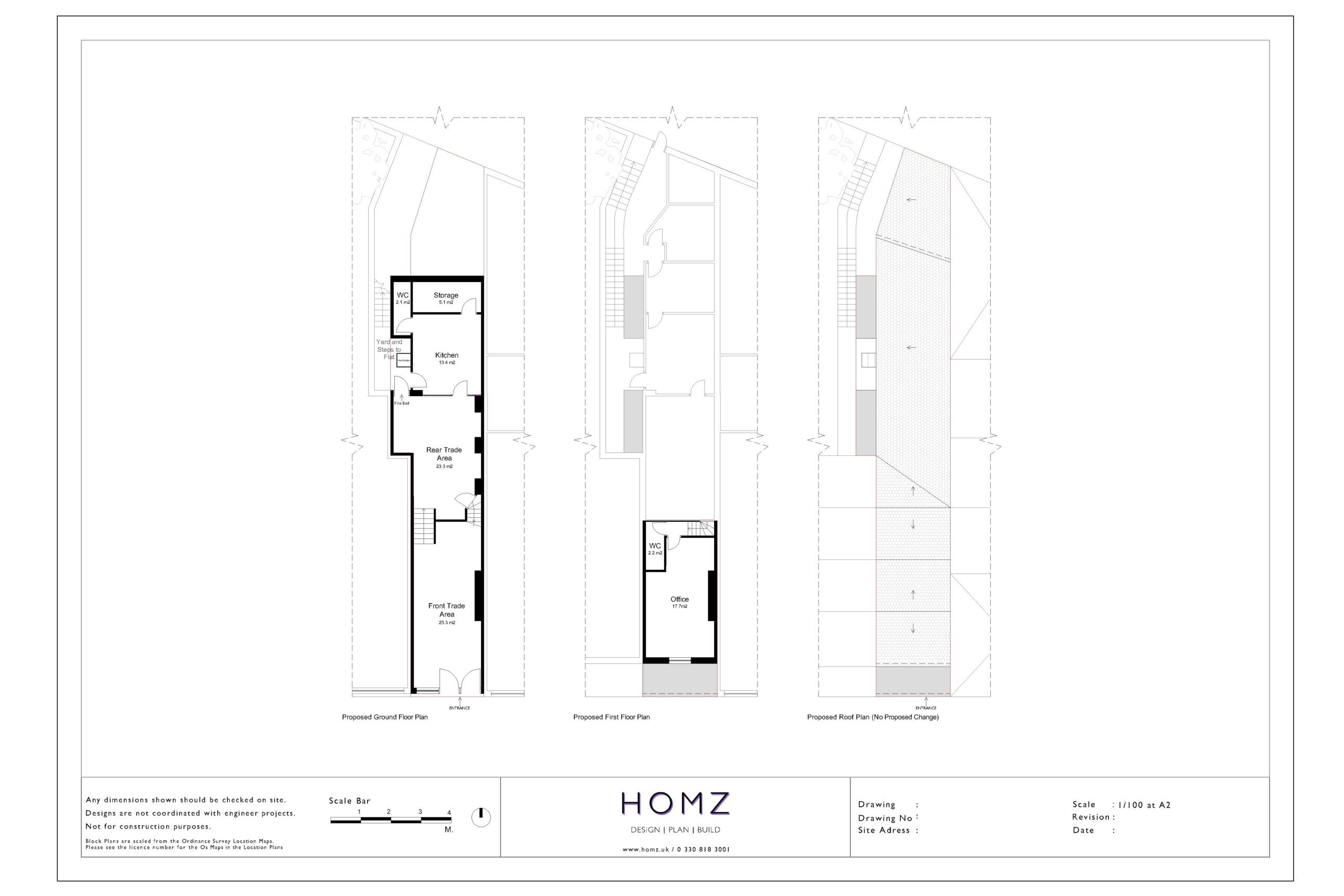 Proposed Plans Change of Use from Hot Food Takeaway (Sui Generis) to Restaurant (Class E) by Homz