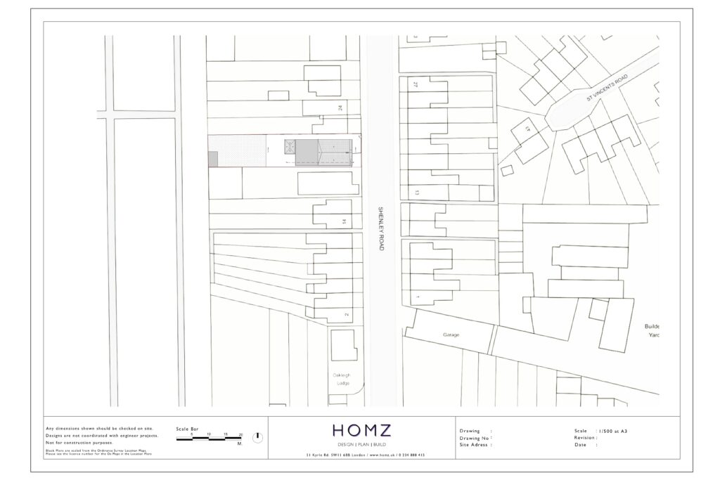Change of Use From Single Dwelling (C3) to Children’s Home (C2) Existing Block Plan by Homz