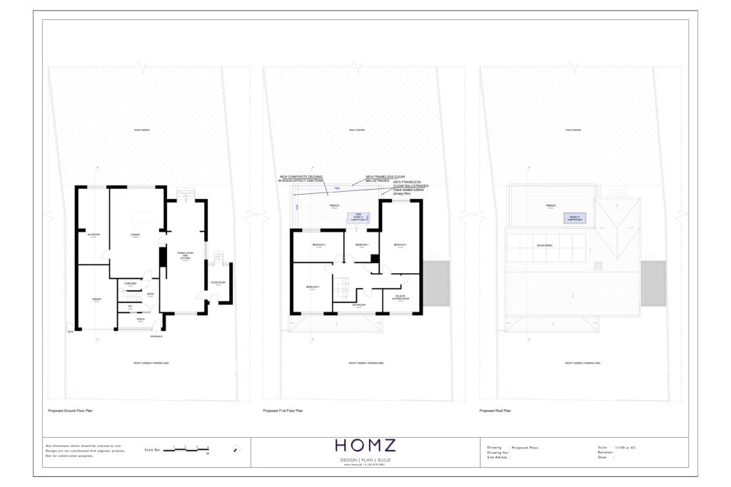 Homz Frameless Glass Balcony On An Existing Flat Roof Arun District Council Proposed Plans